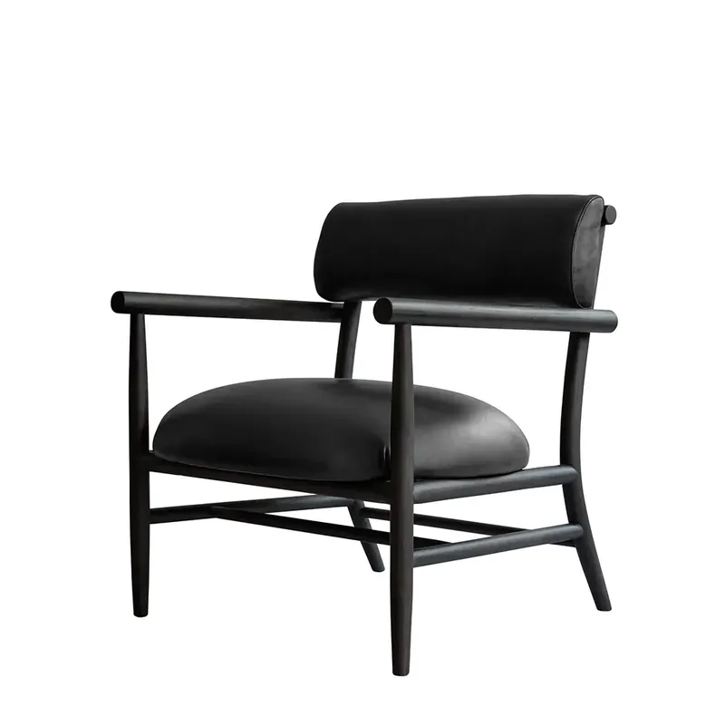 Säker betalning Nama Loungefåtölj- Aniline leather black